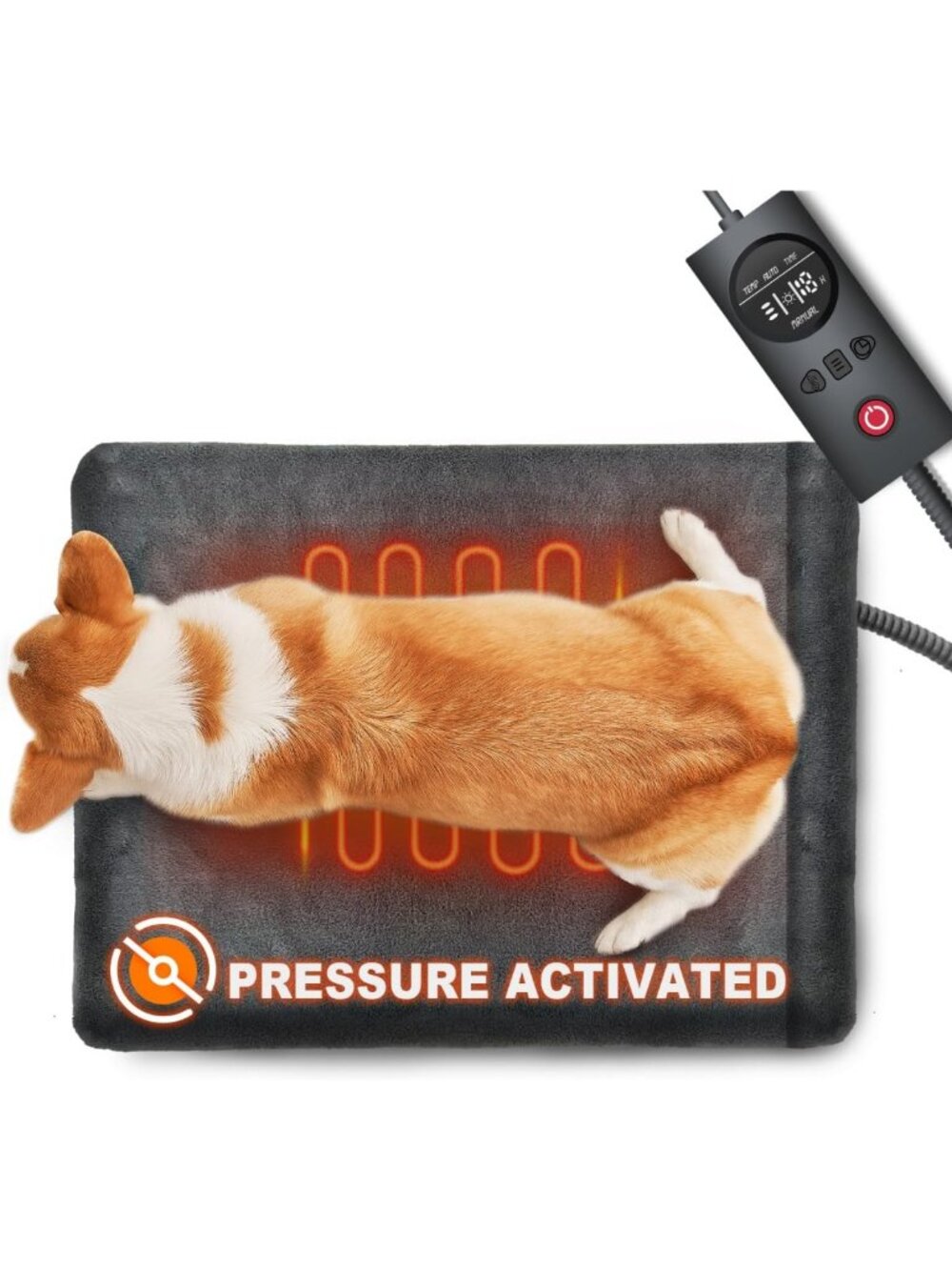 Pressure Activated Heating Pad for Dogs & Cats - 18x22 Electric Pet Bed Mat